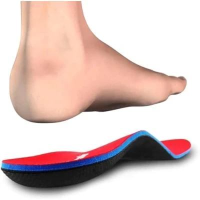 Abbildung von PCSsole Orthopädische Einlegesohlen für Plattfuß,Fersensporn,Plantarfasziitis, Schuhe Einlagen Arbeitsschuhe, Sport,Schuheinlagen Damen und Herren,Rot, EU35 36