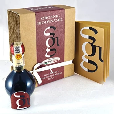 Abbildung von Traditioneller Balsamico Essig auf Modena g.U Biologisch Biodynamisch Affinato Älter als 12 Jahre Italien