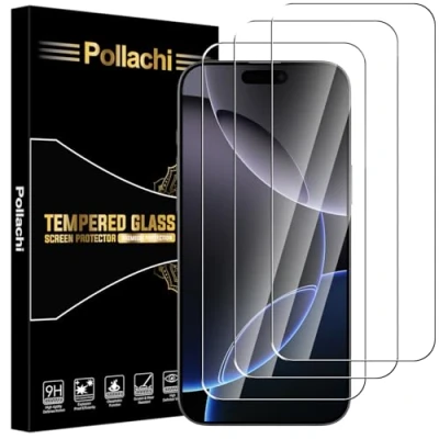 Abbildung von Pollachi [3 Stück Schutzfolie für iPhone 16 Pro Max Panzerglas Glasfolie,9H Härte,Anti Kratzen,Anti Fingerabdruck,Anti Bläschen,Ultra Klar,Displayschutzfolien Panzer Schutz Glas