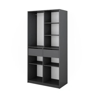 Abbildung von Vicco Kleiderschrank Elmo, Anthrazit, 100 x 200 cm mit 2 Schubladen