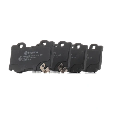 Abbildung von BREMBO P 56 095 Bremsbelagsatz mit akustischer Verschleißwarnung ohne Zubehör INFINITI: QX70 SUV, Q50 Limousine, G Coupe, NISSAN: Skyline Coupe