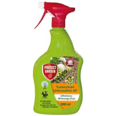 Abbildung von PROTECT GARDEN Turboclean Unkrautfrei AF, anwendungsfertiger Unkrautvernichter gegen alle Unkräuter mit schneller Wirkung, 1 Liter