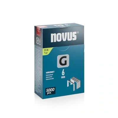 Abbildung von NOVUS TOOLS Flachdrahtklammern 6 mm für Hammertacker, 5000 Tacker Klammern vom Typ 11/6, Großverpackung, Heftmittel Folien und Pappe