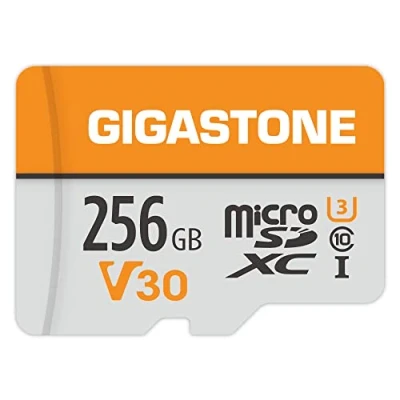 Abbildung von Gigastone 256GB MicroSDXC Speicherkarte + SD Adapter, für Action Kamera, GoPro, Drohne und Tablet, Lesegeschwindigkeit bis zu 100MB/s, 4K UHD Videoaufnahme, Micro Karte UHS I A1 Klasse 10 U3