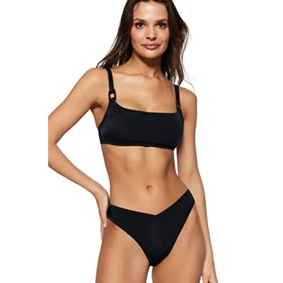 Abbildung von Trendyol Damen Bikinioberteil, Bralette Bademode, Schwarz, 40