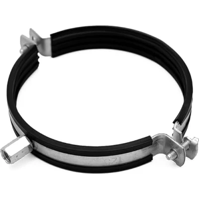 Abbildung von H&amp;C VENT Verzinkt Rohrschelle Ø 250 mm mit Gummieinlage Rohrschellen &amp; Schlauchschellen für Lüftungsrohr, Abluftschlauch, Absaugschlauch Schellen zur Rohrhalterung Schraubrohrschelle gummiert