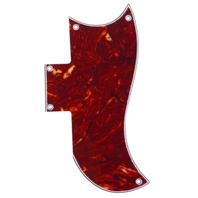 Abbildung von Musiclily Pro 5 Löcher Small Half Face Pickguard Gitarren Schlagbrett für USA Les Paul SG,4 lagig Vintage Tortoise