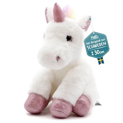Abbildung von Molli Toys Weiß und Regenbogen Einhorn 35 cm