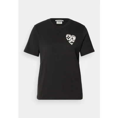 Abbildung von Scotch &amp; Soda Damen Chest Artwork Regular Fit T Shirt, Schwarz, S EU