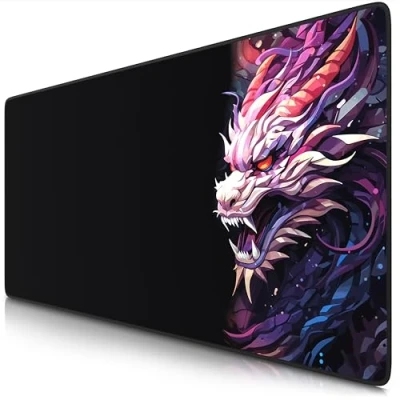 Abbildung von TITANWOLF XXL Speed Gaming Mauspad 900 x 400mm Mousepad Tischunterlage Large Size verbessert Präzision und Geschwindigkeit Colour Dragon #2