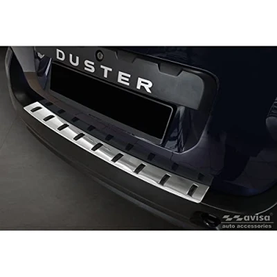 Abbildung von Avisa Edelstahl Heckstoßstangenschutz kompatibel mit Dacia Duster 2010 2013 &amp; Facelift 2017 &#039;Strong Edition&#039;