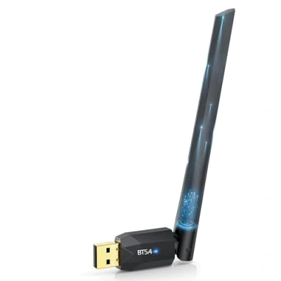 Abbildung von Bluetooth Adapter 5.4 für PC, 150M Langstrecken Stick USB Dongle EDR Desktop Laptop PC Plug &amp; Play Kompatibel mit Windows 11/10/8.1