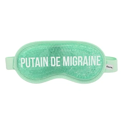 Abbildung von FISURA Augenmaske. Gel Gelmaske gegen geschwollene Augen und dunkle Ringe. Schlafmaske. Maße: 18,5 cm x 9 cm. (Migräne FR, Grün)