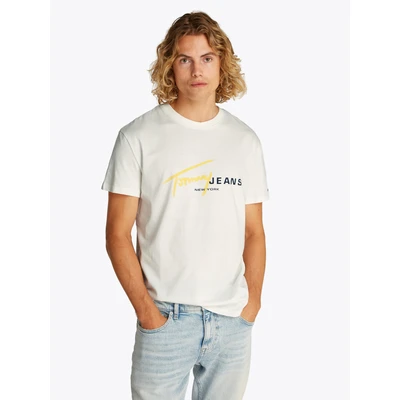 Abbildung von Tommy Jeans DNA TEE Tshirt print, Herren, Größe: 46, Ecru