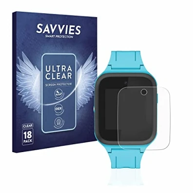 Abbildung von Savvies 18 Stück Schutzfolie für TCL Movetime FamilyWatch Kids MT40X Displayschutz Folie Ultra Transparent