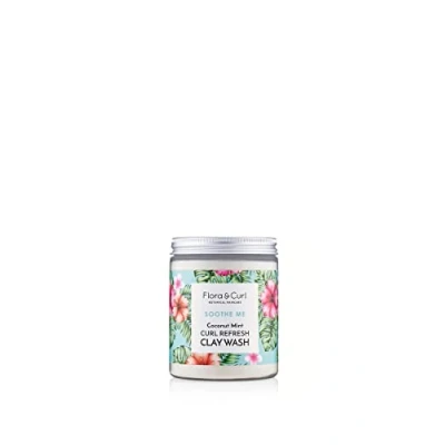 Abbildung von Flora &amp; Curl Refresh Clay Wash Kokosnuss Minze für krauses und lockiges natürliches Haar, 260 g