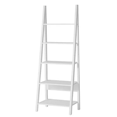 Abbildung von SoBuy FRG61 W Wandregal Badregal Leiterregal Standregal Bücherregal mit fünf Böden weiß BHT ca.: 64x180x39cm