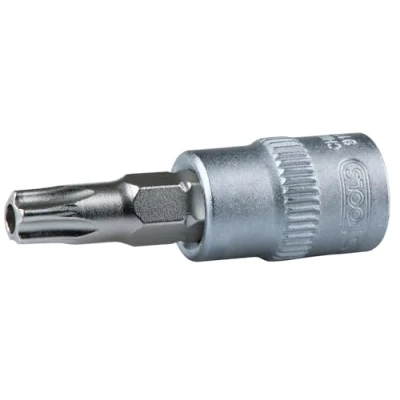 Abbildung von KS TOOLS 911.1485 Steckschlüsseleinsatz DIN3120, ISO1174 TB9 Chrom Vanadium Stahl mit Stirnlochbohrung, Torx gerändelt