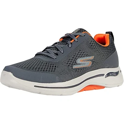Abbildung von Skechers Herren Gowalk Arch Fit Athletic Workout Walking Shoe with Air Cooled Foam Sneaker, Anthrazit Orange, 42 EU Weit