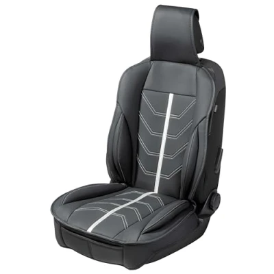 Abbildung von WALSER Premium Sitzauflage Auto Kimi, Sitzschoner schwarz/silber, Vergleichssieger* Sitzauflagen, Sitzbezug Vordersitze, Schonbezug Autositz Autositzauflage Vordersitze PKW/LKW