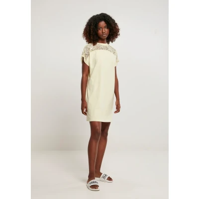 Abbildung von Urban Classics Ladies LACE TEE Dress Freizeitkleid, Damen, Größe: Large, Softyellow