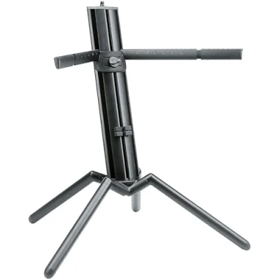 Abbildung von K&amp;M 18840 Keyboardständer Baby Spider Pro Schwarz eloxiert kleiner Säulenständer schräg, 2 Arme, Gewindeanschluss