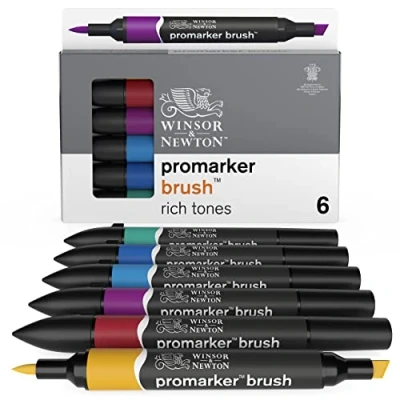 Abbildung von Winsor &amp; Newton Brush marker set 6pcs reiche Töne