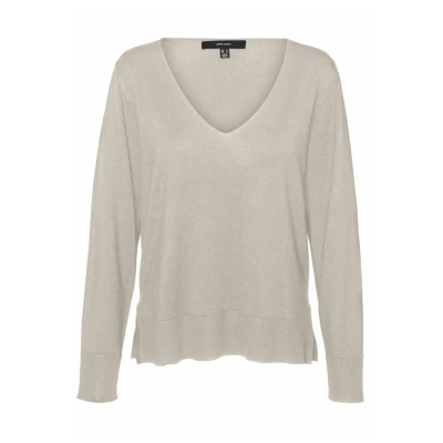Abbildung von Vero Moda Silje LS Vneck GA NOOD Strickpullover, Damen, Größe: XS, Moonbeam