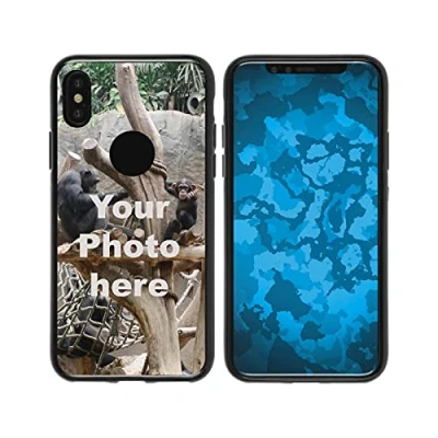 Abbildung von PhoneNatic Case kompatibel mit iPhone XS Max Personalisierte Handyhülle schwarz zum selbst gestalten eigenem Foto