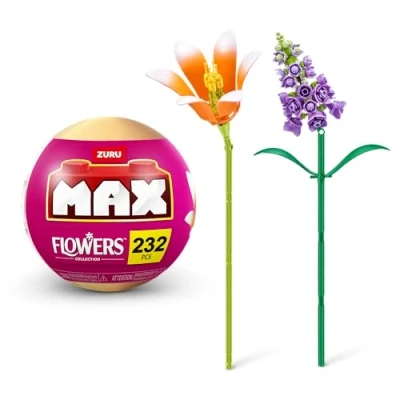 Abbildung von MAX Premium Flowers Bausteine(Lilie und Levkoje) (bis zu 243 Teile, 2 Blumen pro Kapsel, 10 zum Sammeln) von ZURU