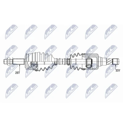 Abbildung von NTY NPW ME 118 Antriebswelle Vorderachse rechts 916 75 MITSUBISHI: COLT 6, SMART: Forfour I