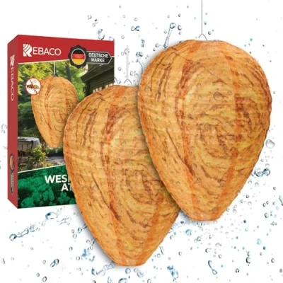 Abbildung von REBACO ® Wespennest Attrappe 2er Set Wespenabwehr Insektenabwehr Wespenfalle Outdoor künstliches wetterbeständig