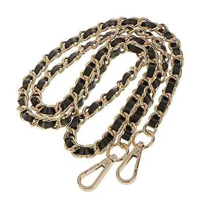 Abbildung von CAREOR Schulterriemen aus Leder mit Metall Drehhaken für Crossbody Tasche, Aktentasche, Kuriertasche, Schultertasche, börse, Herstellung von 2 cm Breite Chain Gold