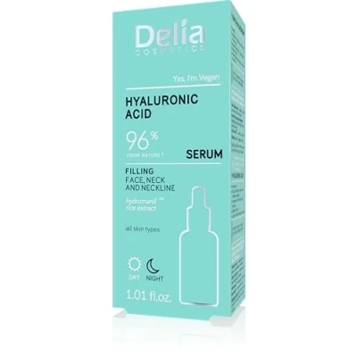 Abbildung von Anti Falten Serum für Gesicht, Hals und Dekolleté Hyaluronsäure Füllung, 30 ml, Delia Cosmetics