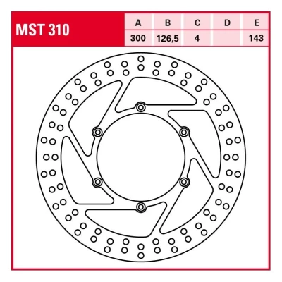 Abbildung von TRW MST310 Bremsscheibe 300 5