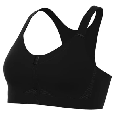 Abbildung von Nike Performance W NK DF Alphas HS Front ZIP B Sportbh mit starker Stützkraft, Damen, Größe: SxA C, Schwarz