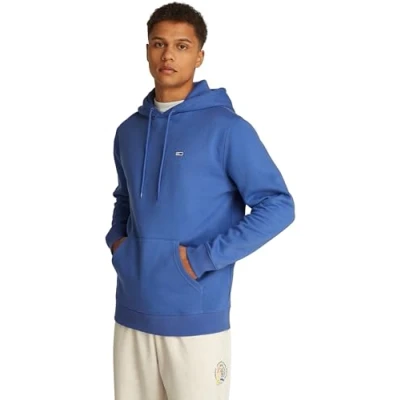 Abbildung von Tommy Jeans Herren TJM REG S Flag Hoodie DM0DM20742 Kapuzenpullover, Blue (Tempo Blue), 4XL