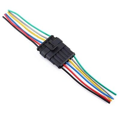 Abbildung von Keenso Auto 6 poliger Kabelverbinder, Pin Versiegelter wasserdichter Stecker mit 10cm Kable für Motorrad Roller LKW