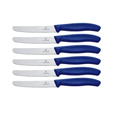 Abbildung von Victorinox Tafelmesser 6 tlg., Swiss Classic, Blau (6 Stück), robust &amp; spülmaschinenfest, rostfreier Edelstahl