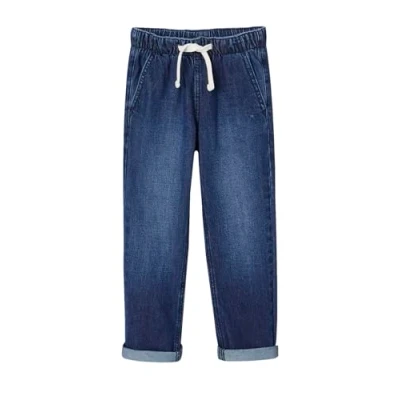 Abbildung von Vertbaudet Weite Schlupfbund Jeans Straight Leg für Kinder, Größe: 116, Dunkelblau