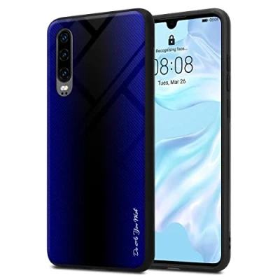 Abbildung von Cadorabo Hülle kompatibel mit Huawei P30 Schutzhülle TPU Silikon Case Glas Slim Kratzfest Weiche Gummi Rundumschutz für in Lila