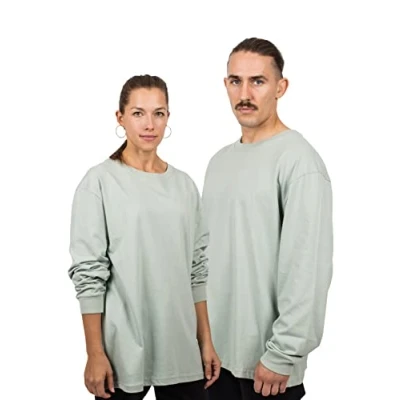 Abbildung von Blackskies Oversized LONG Sleeve Unisex Langarmshirt, Größe: Small, Sage green