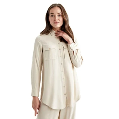 Abbildung von DeFacto Damen Z1300AZ Tunic Shirt, Stone, S