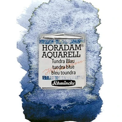 Abbildung von Schmincke HORADAM® AQUARELL, Super Granulation, 14 984 044 Tundra Blau, 1/2 Näpfchen, sehr stark granulierende Farbtöne, feinste, supergranulierende Aquarellfarben