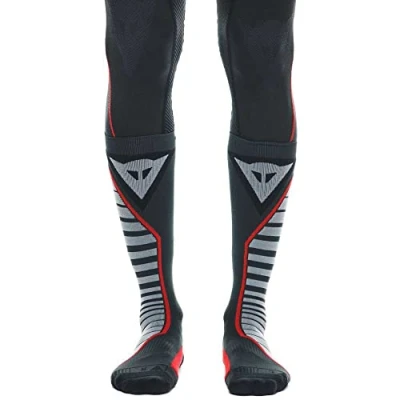 Abbildung von Dainese Thermo Long Socks, Motorrad Socken Lang Winter, für Damen und Herren, Schwarz/Rot, EU 45 47
