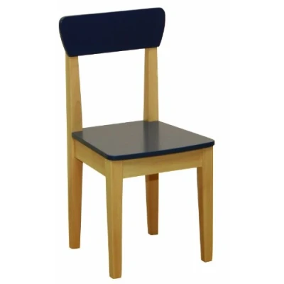 Abbildung von roba® Stuhl Kinderstuhl, mit Lehne für Kinder, Holz natur &amp; blau lackiert