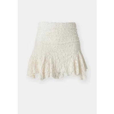 Abbildung von Gina Tricot Asymmetric Skirt Minirock ecru, Damen, Größe: 34, Ecru