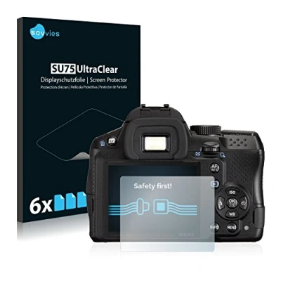 Abbildung von Savvies 6 Stück Schutzfolie für Pentax K 30 Displayschutz Folie Ultra Transparent