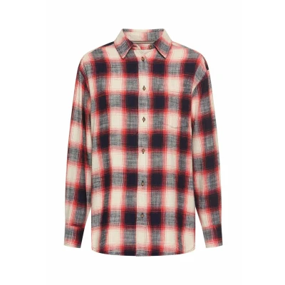 Abbildung von camel active MIT Brusttasche Hemdbluse, Damen, Größe: Medium, Flame check