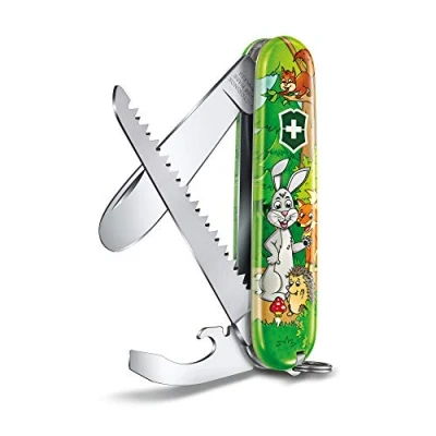Abbildung von Victorinox Schweizer Taschenmesser, My First Tier Edition, Multitool, Swiss Army Knife mit 9 Funktionen, Klinge ohne Spitz, Schraubendreher